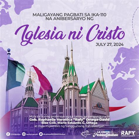 iglesia ni cristo la union|MALIGAYANG PAGBATI SA IKA 106th ANIBERSARYO NG .